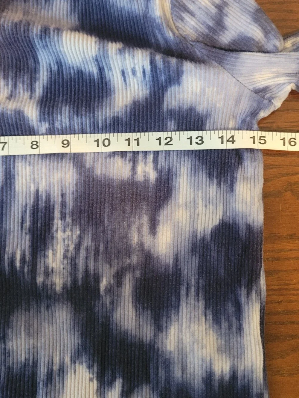 Old Navy Girls Tie Dye Ribbed Long Sleeve Shirt Size L (10-12) Blue White